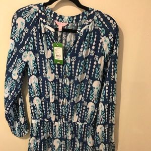 Lilly Pulitzer Elsa Romper, Indigo, Get In Line